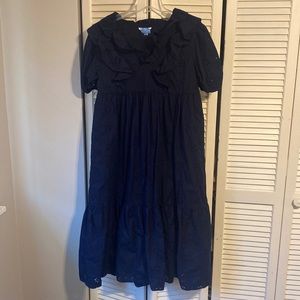 Crown & Ivy Navy Eyelet Maxi Dress